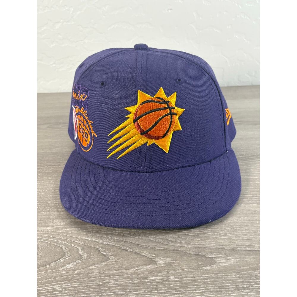 Phoenix Suns NBA 75 Year New‎ Era Men's Purple Orange Fitted Hat Cap Size 7 1/8